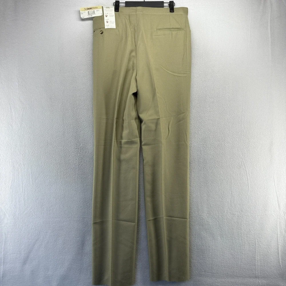 Vintage Sansabelt Dress Pants men's 36 Long Beige Trousers Madison Unhemmed NEW